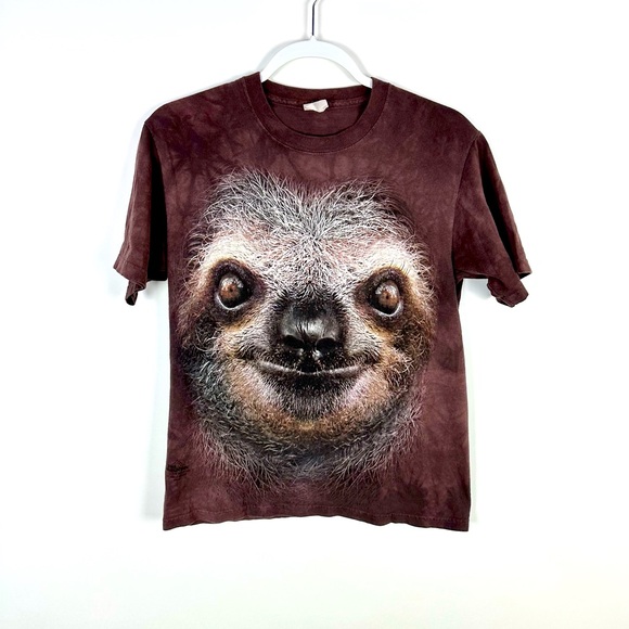 The Mountain Other - The Mountain Sloth T Shirt Small Brown Animal Tie Dye Nature